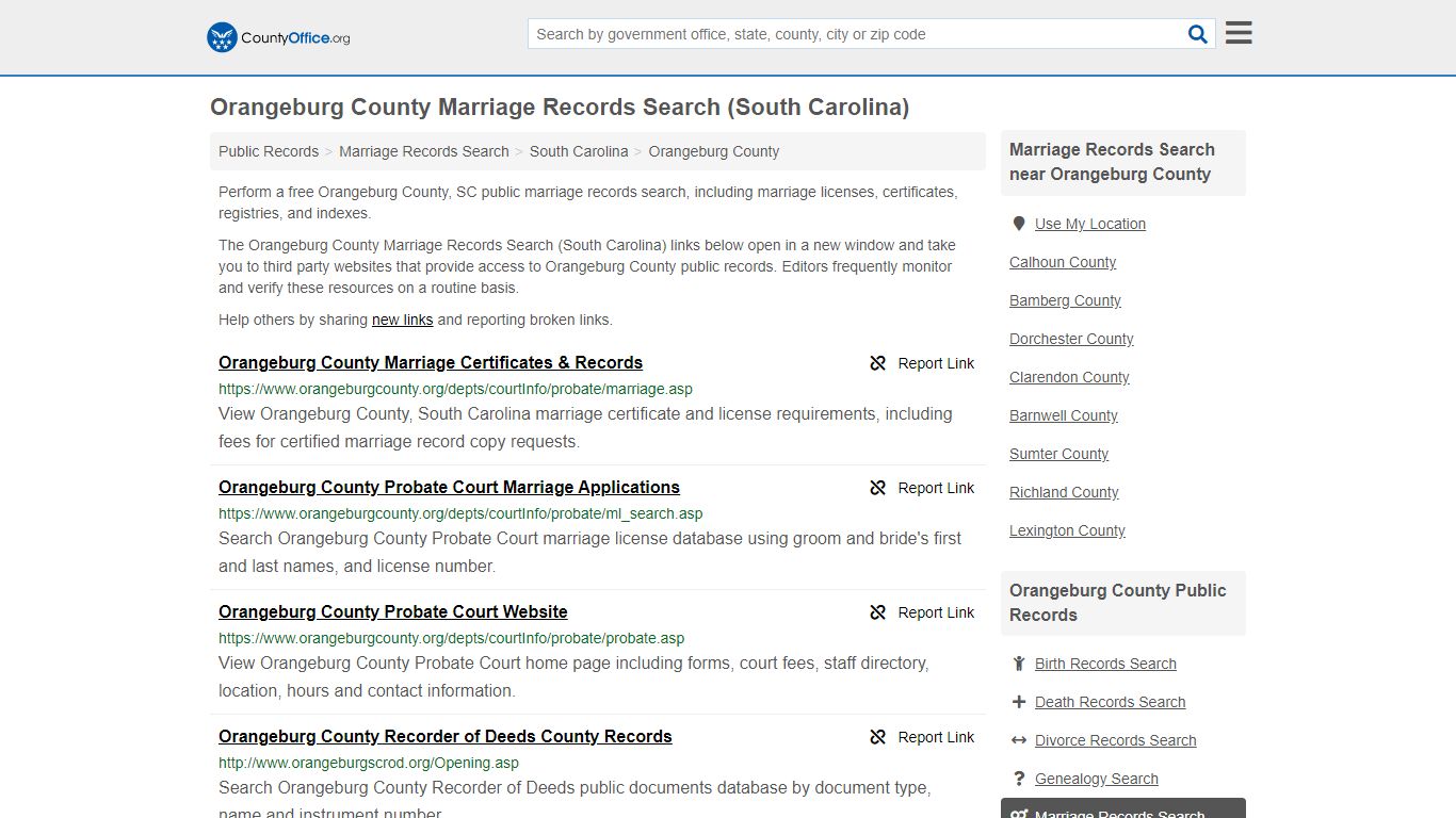 Marriage Records Search - Orangeburg County, SC (Marriage ...